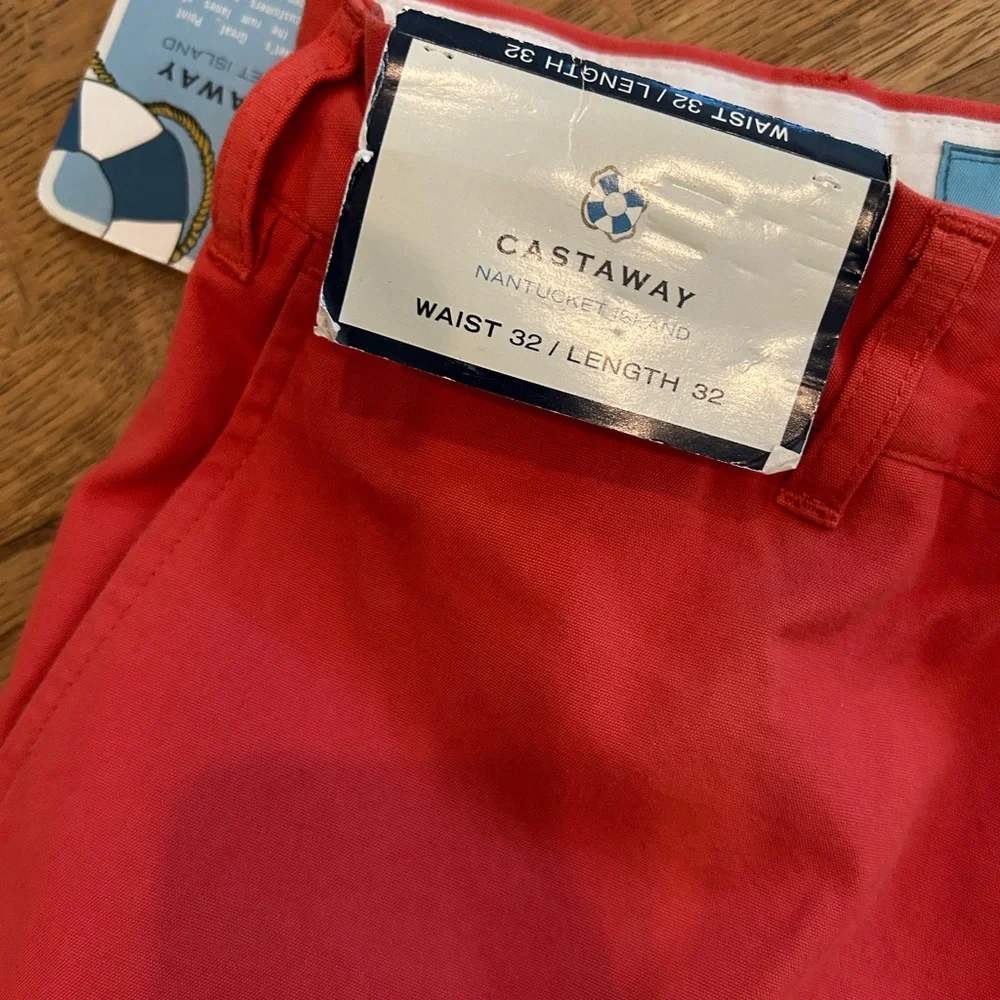 NEW Castaway Nantucket Island Pants 32x32 Harbor Chino Stretch Twill coral NWT - Picture 4 of 5